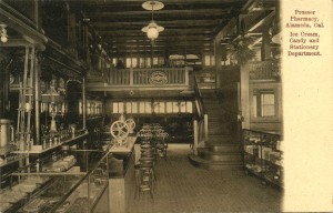 Prosser Pharmacy, Alameda, Cal., Ice Cream, Candy and Stationary Department.       